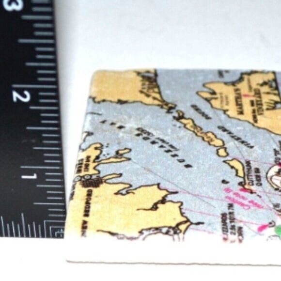 Set Of 4 Coasters Boxed Imported Marble Cape Cod Nantucket Martha's Vineyard - Picture 9 of 9